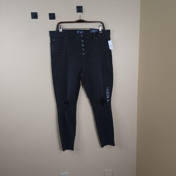 GAP Women's High Rise Legging Jeans in Black Size 16 - Picture 1 of 11